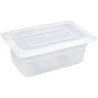 Vogue Gastronorm plastic bak 1/4 met deksel | 2 Formaten