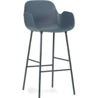 Normann Copenhagen Barstoel Form Bar Armchair 75 cm Steel Blue