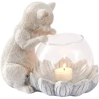 Bonprix Theelichthouder kat maat 20/20/15 cm