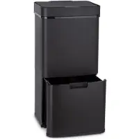 Klarstein Royal Trash Matte Black vuilnisemmer met sensor 72 L rvs matzwart