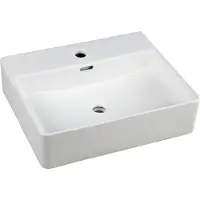 Best design Flaago wastafel 50,5x42,5x12,5cm 1 kraangat mat wit