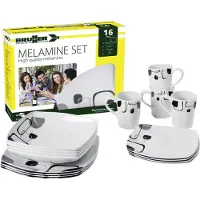 Brunner - Melamine Set - Bestekset 16 Pieces, grijs/wit