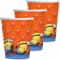 Minions bekertjes - 24x - karton - 266 ml - Kinderfeest - Themafeestje - Papieren bekers - thema feest - kinderfeestje