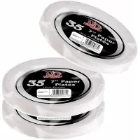 Did 105x Witte bordjes van karton rond 18 cm - Wegwerpborden van karton - Feestbordjes - Feestartikelen tafeldecoratie