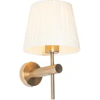 QAZQA Slimme wandlamp brons met witte kap incl. WiFi A60 - Pluk