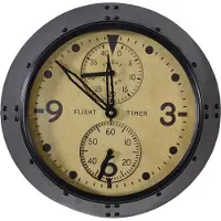 Living Durham - Wandklok - Retro industrieel - Zwart
