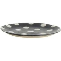 Nordal Grainy cake bord dot donkerblauw/zand -set van 4 stuks