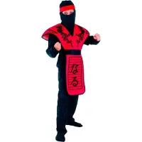 Vegaoo Rode ninja kostuum voor jongens - Kinderkostuums - 104/116