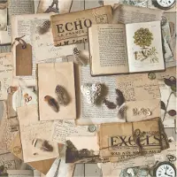 Dutch Wallcoverings vliesbehang boeken/deco - beige