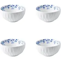 Heinen Delfts Blauw Dipschaal Blauw Vouw - Porselein - 200 ml - 4 stuks