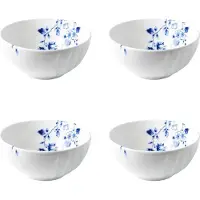 Heinen Delfts Blauw Yoghurtschaal Blauw Vouw - Porselein - 250 ml - 4 stuks