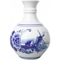 Heinen Delfts Blauw Bolvaas Molen - Keramiek - 15 cm