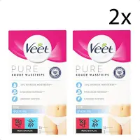 Veet Pure Ontharingsstrips Bikinilijn - Gevoelige huid - 16 stuks - 2 Stuks - Voordeelverpakking