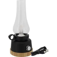 Eurotrail Wind Oplaadbare Lamp Met Dimmer Zwart Ø 12.5x28cm