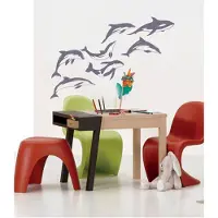 Coart By Artikel Muurstickers Dolfijnen - set van 7 - 120 x 80 cm - Grijs