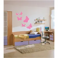 Coart By Artikel Coart Muursticker Butterfly - Vlinders (set van 6) - Baby Roze