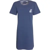 Irresistible Dames Nachthemd - 100% Katoen - Zebra - Blauw - Maat S