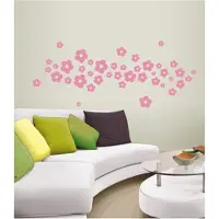 Coart By Artikel Muursticker Bloemetjes - zelfklevend velours - 42 stuks - Roze