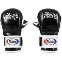Fairtex FGV15 Sparring Handschoenen – Dubbele Pols Sluiting - Leer - Zwart - maat L