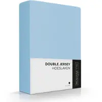 Romanette Hoeslaken Lichtblauw (Double Jersey)-Twijfelaar (120/130 x 200/210/220 cm)