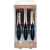 Huismerk Brush Works HD Ovalen Penselen / MAke-up kwast Complete Detail - 3 stuks