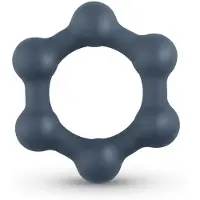 Huismerk Hexagon Cockring Met Stalen Kogels - 1 Stuk