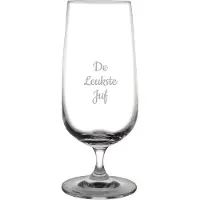 Fusion Gegraveerde bierglas op voet 41cl De Leukste Juf