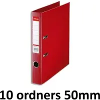 Esselte 10 x Ordner Basic - rug 50mm - A4 - Rood