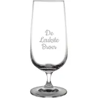 Fusion Gegraveerde bierglas op voet 41cl De Leukste Broer