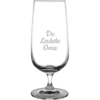 Fusion Gegraveerde bierglas op voet 41cl De Leukste Oma