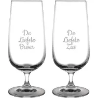 Fusion Gegraveerde bierglas op voet 41cl De Liefste Broer-De Liefste Zus