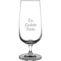 Fusion Gegraveerde bierglas op voet 41cl De Leukste Tante