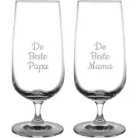 Fusion Gegraveerde bierglas op voet 41cl De Beste Mama-De Beste Papa