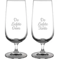 Fusion Gegraveerde bierglas op voet 41cl De Liefste Tante-De Liefste Oom