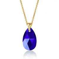 Montebello Ketting Jan DG520 - Swarovski Druppel - 925 Zilver Verguld - 16mm - 50cm