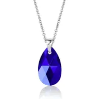 Montebello Ketting Jan DZ420 - Swarovski Druppel - 925 Zilver Gerhod. - 16mm - 40cm