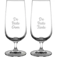 Fusion Gegraveerde bierglas op voet 41cl De Beste Tante-De Beste Oom