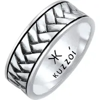 KUZZOI Ring zwart / zilver