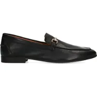 Manfield Zwarte leren loafers | Maat 39