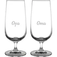 Fusion Gegraveerde bierglas op voet 41cl Opa & Oma
