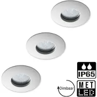 Lybardo LED Inbouwspot Badkamer IP65 Mat wit + Lybardo LED GU10 spot Dimbaar 5.5W 3000K in set van 3