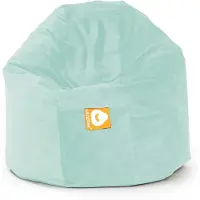 Whoober ronde zitzak "Ibiza" M velvet mintgroen - Wasbaar - Zacht en comfortabel