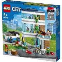 LEGO 60291 City: Modern huis voor gezinnen, poppenhuis met straatplaten en 4 minifiguren, creatief speelgoed voor jongens en meisjes vanaf 5 jaar
