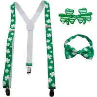 Espa Set St. Patricks day | Bril, strik en bretels (groen en wit)