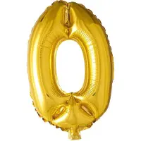 We Fiesta Folieballon Cijfer 0 Goud 41 Cm