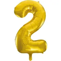Wefiesta Folie ballon cijfer 2 goud | 86cm (multi)