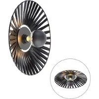 QAZQA Landelijke wandlamp zwart 40 cm - Leia