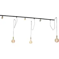 QAZQA Modern railsysteem met 3 spots en 3 hanglampen goud 1-fase - Iconic Cavalux Jeana