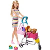 Mattel Stroll 'n Play - Barbie en puppies