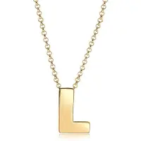 Elli - Halsketting - Dames Letter L Initialen Trend Minimal in 925 Sterling Zilver - Dames